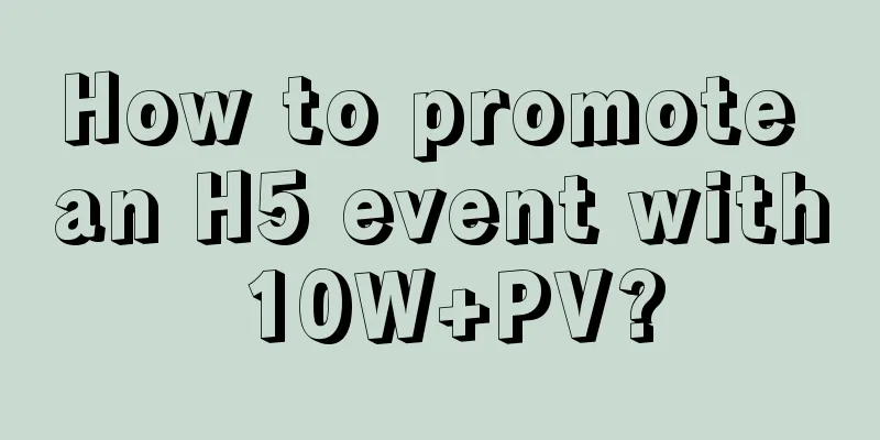 How to promote an H5 event with 10W+PV?