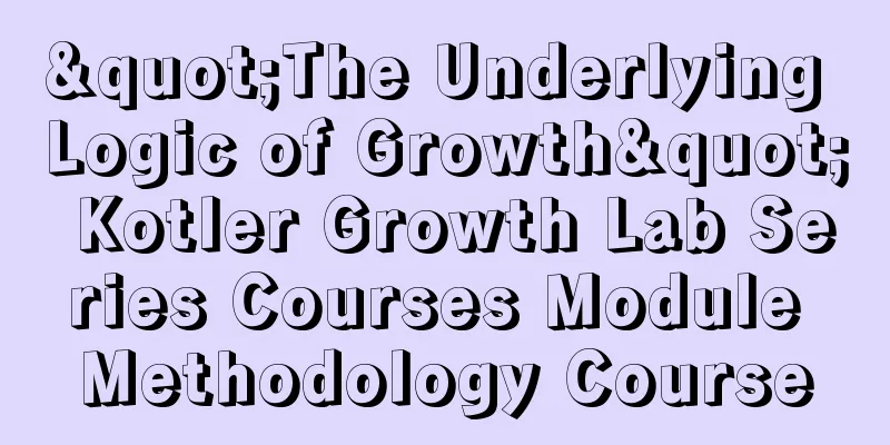 "The Underlying Logic of Growth" Kotler Growth Lab Series Courses Module Methodology Course