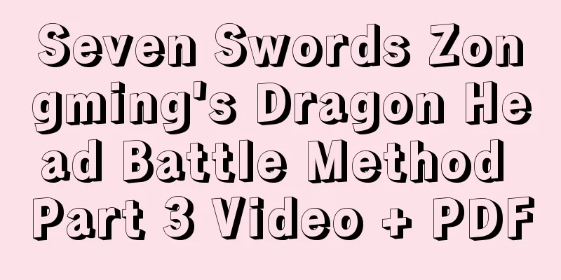 Seven Swords Zongming's Dragon Head Battle Method Part 3 Video + PDF