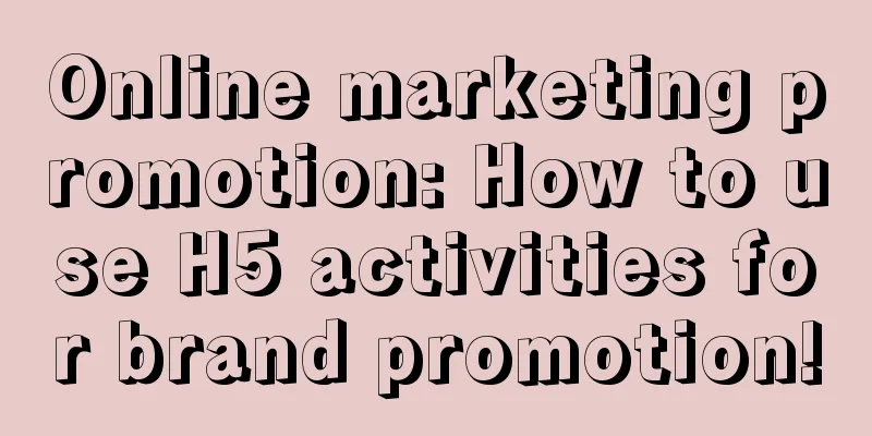 Online marketing promotion: How to use H5 activities for brand promotion!