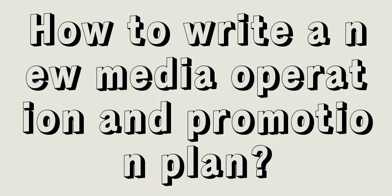 How to write a new media operation and promotion plan?