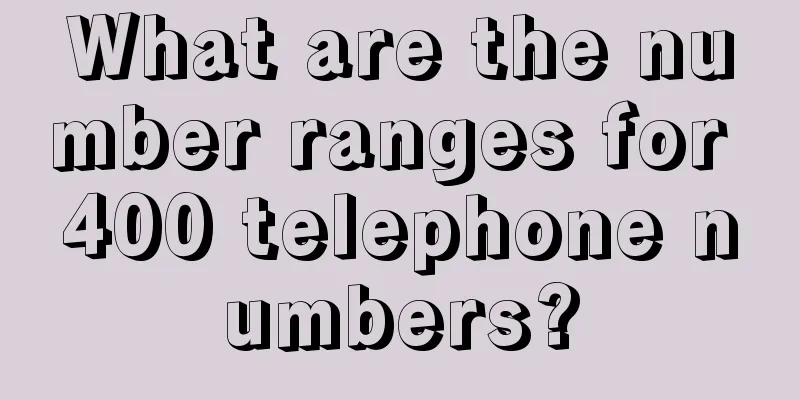 What are the number ranges for 400 telephone numbers?