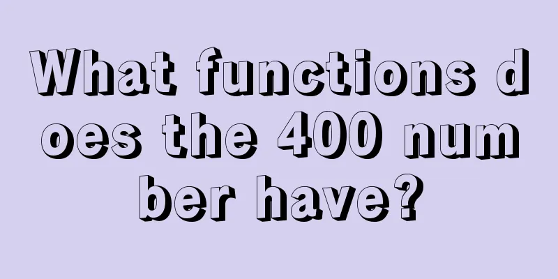 What functions does the 400 number have?