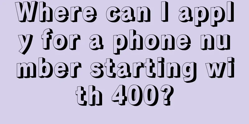 Where can I apply for a phone number starting with 400?