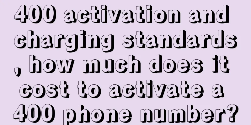 400 activation and charging standards, how much does it cost to activate a 400 phone number?