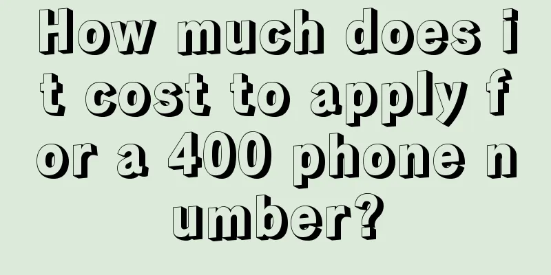 How much does it cost to apply for a 400 phone number?