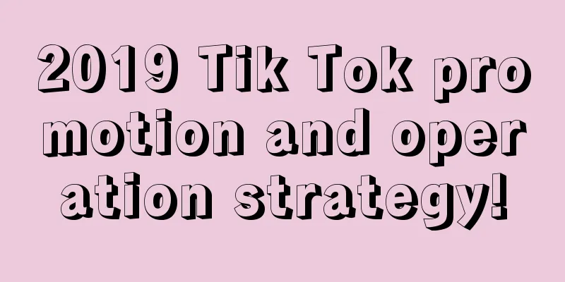 2019 Tik Tok promotion and operation strategy!