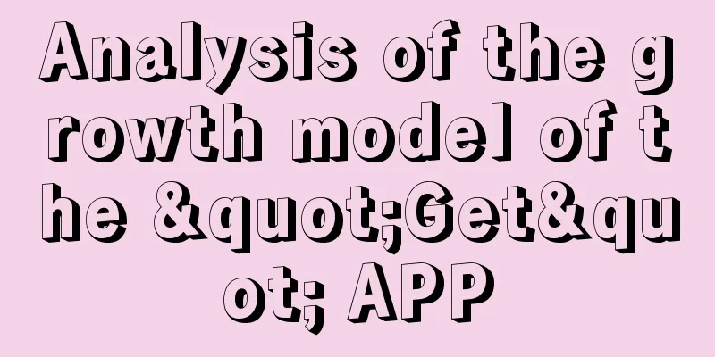 Analysis of the growth model of the "Get" APP