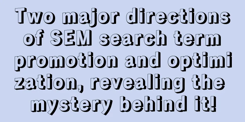 Two major directions of SEM search term promotion and optimization, revealing the mystery behind it!