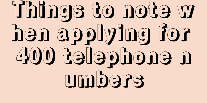 Things to note when applying for 400 telephone numbers