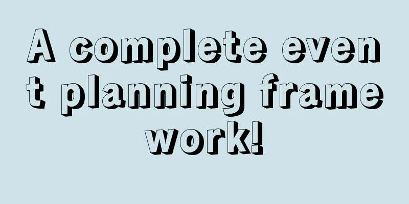 A complete event planning framework!