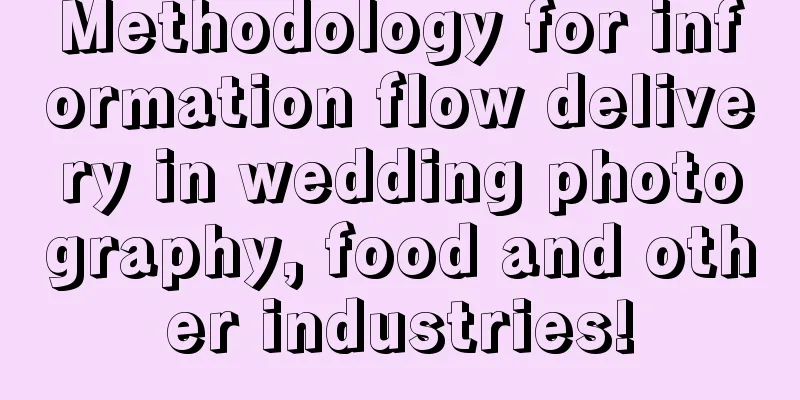 Methodology for information flow delivery in wedding photography, food and other industries!