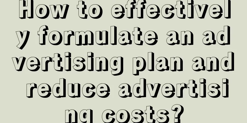 How to effectively formulate an advertising plan and reduce advertising costs?