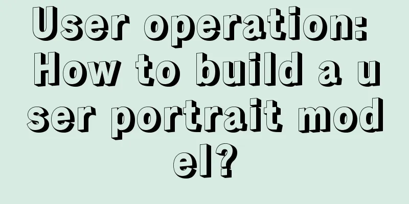 User operation: How to build a user portrait model?