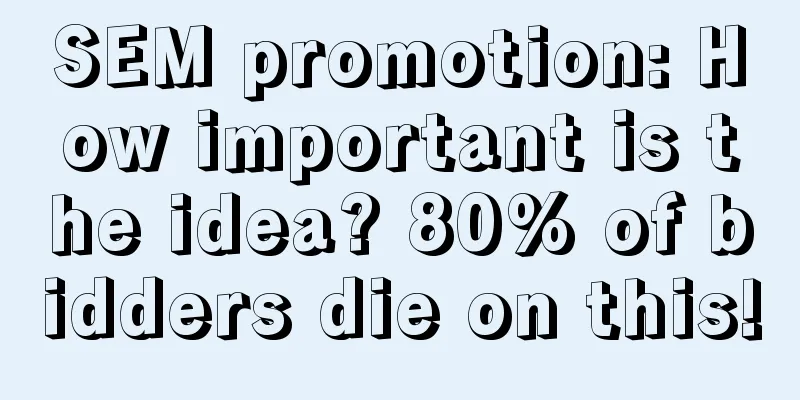 SEM promotion: How important is the idea? 80% of bidders die on this!