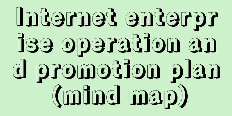 Internet enterprise operation and promotion plan (mind map)