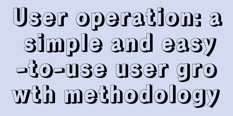 User operation: a simple and easy-to-use user growth methodology