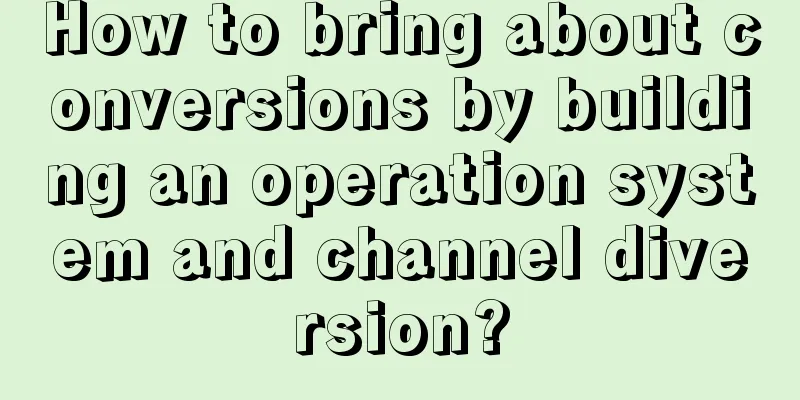 How to bring about conversions by building an operation system and channel diversion?