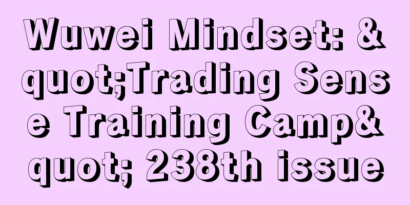 Wuwei Mindset: "Trading Sense Training Camp" 238th issue