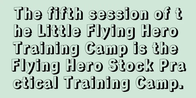 The fifth session of the Little Flying Hero Training Camp is the Flying Hero Stock Practical Training Camp.