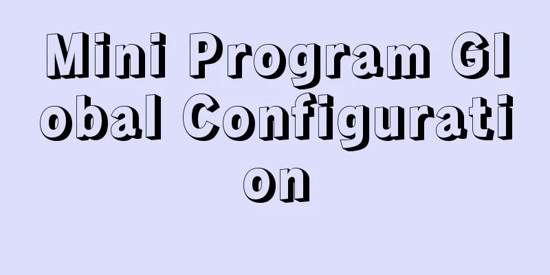 Mini Program Global Configuration