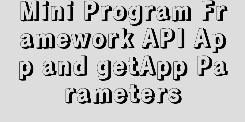 Mini Program Framework API App and getApp Parameters