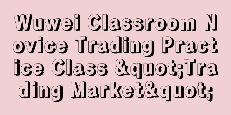 Wuwei Classroom Novice Trading Practice Class "Trading Market"