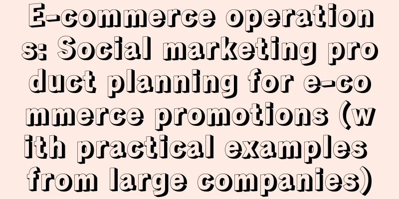 E-commerce operations: Social marketing product planning for e-commerce promotions (with practical examples from large companies)