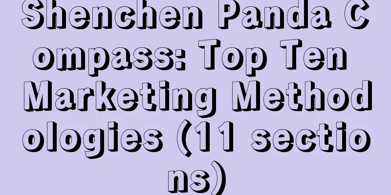 Shenchen Panda Compass: Top Ten Marketing Methodologies (11 sections)