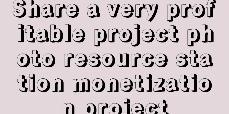 Share a very profitable project photo resource station monetization project