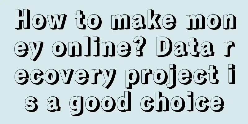 How to make money online? Data recovery project is a good choice