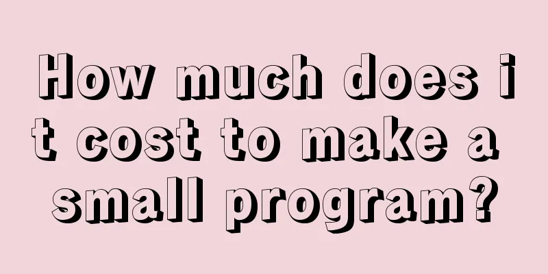 How much does it cost to make a small program?