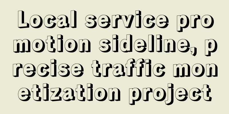 Local service promotion sideline, precise traffic monetization project