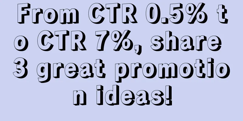 From CTR 0.5% to CTR 7%, share 3 great promotion ideas!