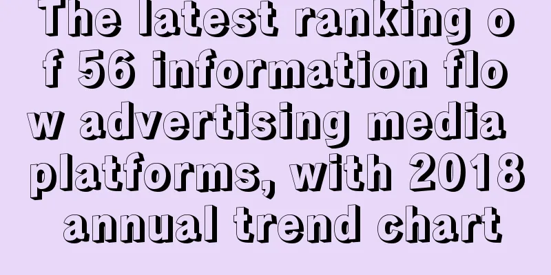 The latest ranking of 56 information flow advertising media platforms, with 2018 annual trend chart