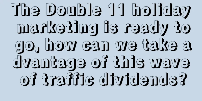 The Double 11 holiday marketing is ready to go, how can we take advantage of this wave of traffic dividends?