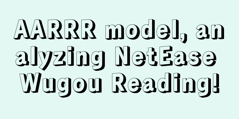 AARRR model, analyzing NetEase Wugou Reading!