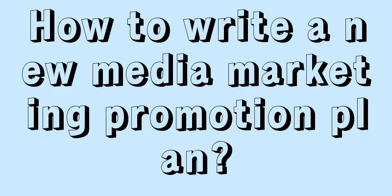 How to write a new media marketing promotion plan?