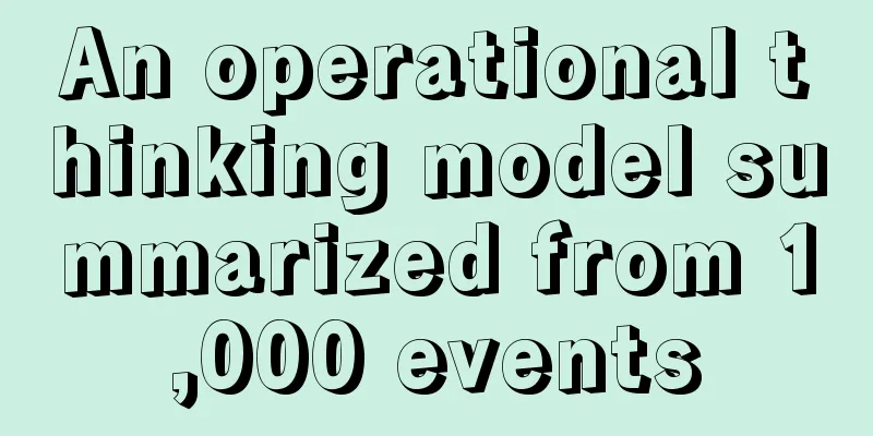 An operational thinking model summarized from 1,000 events