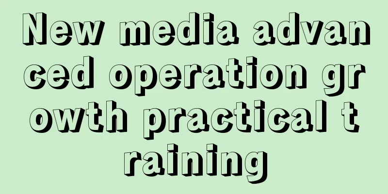 New media advanced operation growth practical training