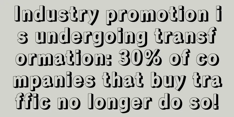 Industry promotion is undergoing transformation: 30% of companies that buy traffic no longer do so!