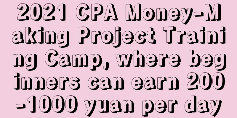 2021 CPA Money-Making Project Training Camp, where beginners can earn 200-1000 yuan per day