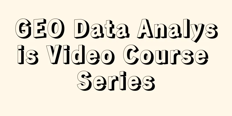 GEO Data Analysis Video Course Series