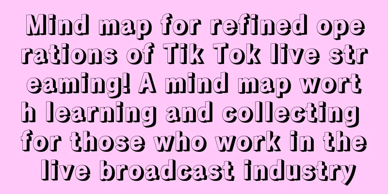 Mind map for refined operations of Tik Tok live streaming! A mind map worth learning and collecting for those who work in the live broadcast industry