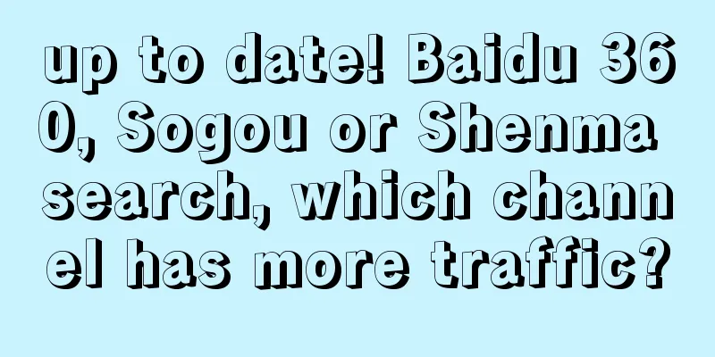 up to date! Baidu 360, Sogou or Shenma search, which channel has more traffic?