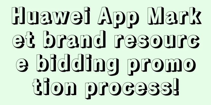 Huawei App Market brand resource bidding promotion process!