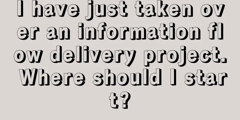 I have just taken over an information flow delivery project. Where should I start?