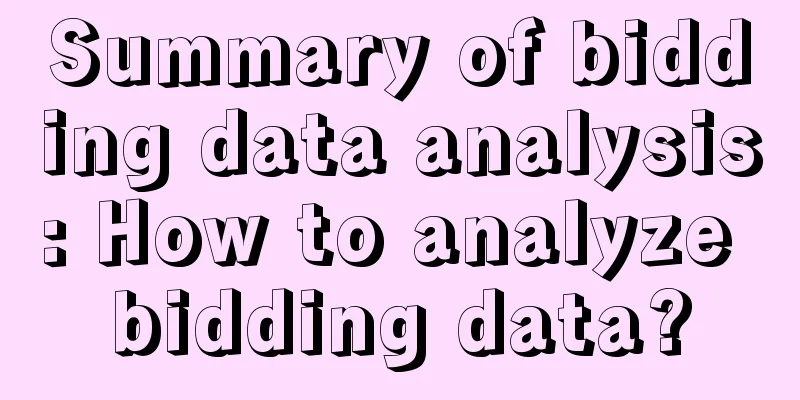 Summary of bidding data analysis: How to analyze bidding data?