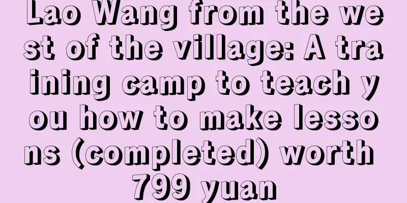 Lao Wang from the west of the village: A training camp to teach you how to make lessons (completed) worth 799 yuan