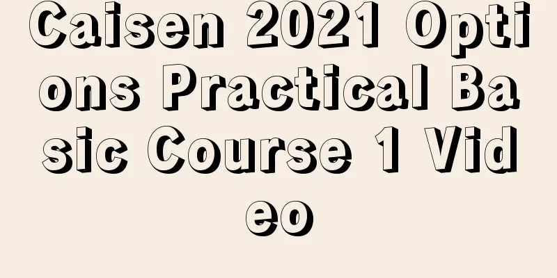 Caisen 2021 Options Practical Basic Course 1 Video